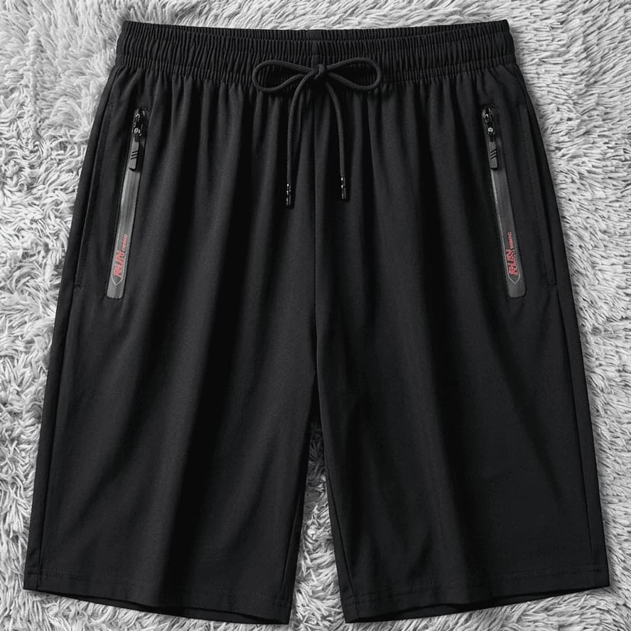 Short Masculino Dry Fit Poliamida Bolsos com Zíper Corrida Esporte com Bolso Traseiro