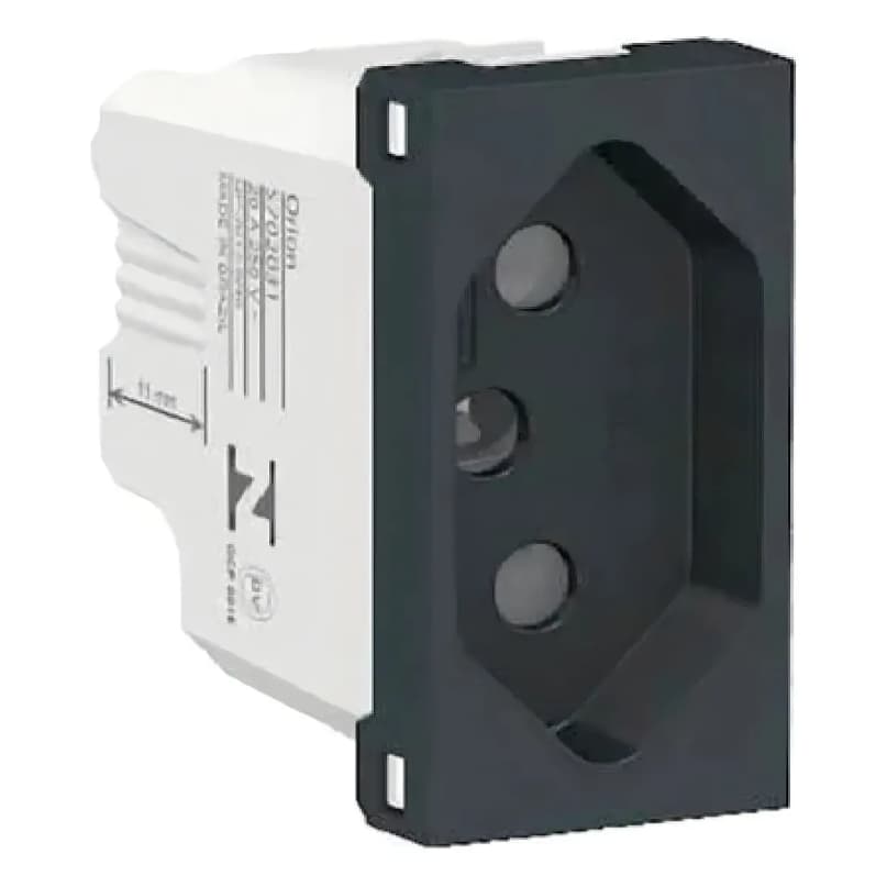 Modulo Tomada 2p+t 10a 250v Grafite Orion Schneider Cor Preto