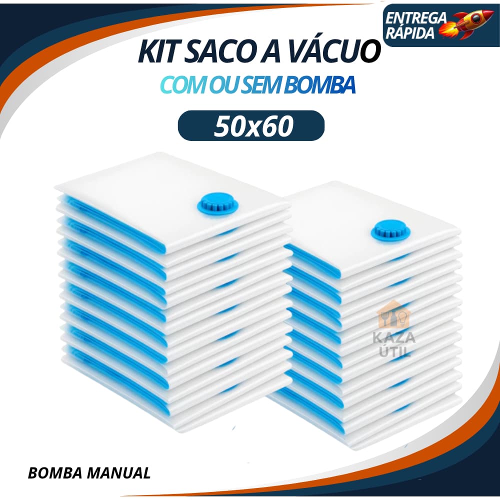 Saco A Vácuo Grande Organizador Edredom Cobertor Casaco Mala Roupa De Cama 50x60cm