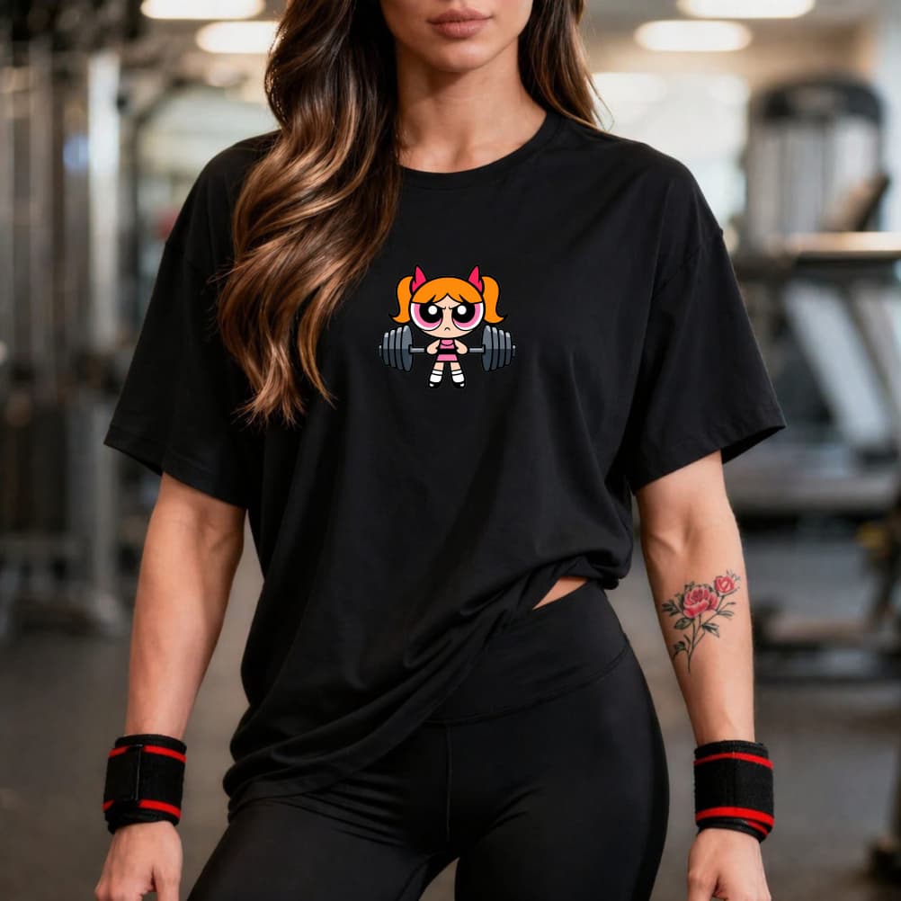 Camiseta Feminina 100% Algodão Academia Florzinha Look Treino Confortavél