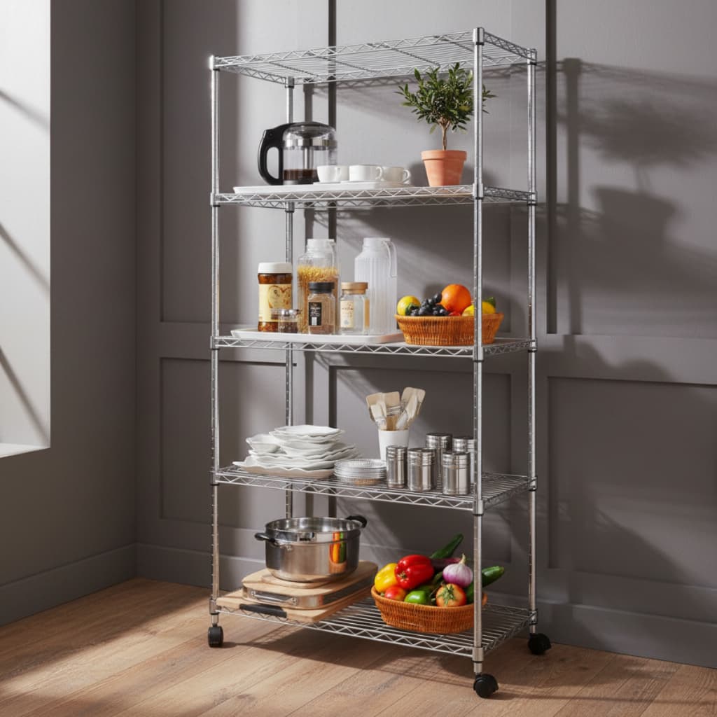 Estante Aço Inox 5 Prateleira Industrial Cozinha 1,55m