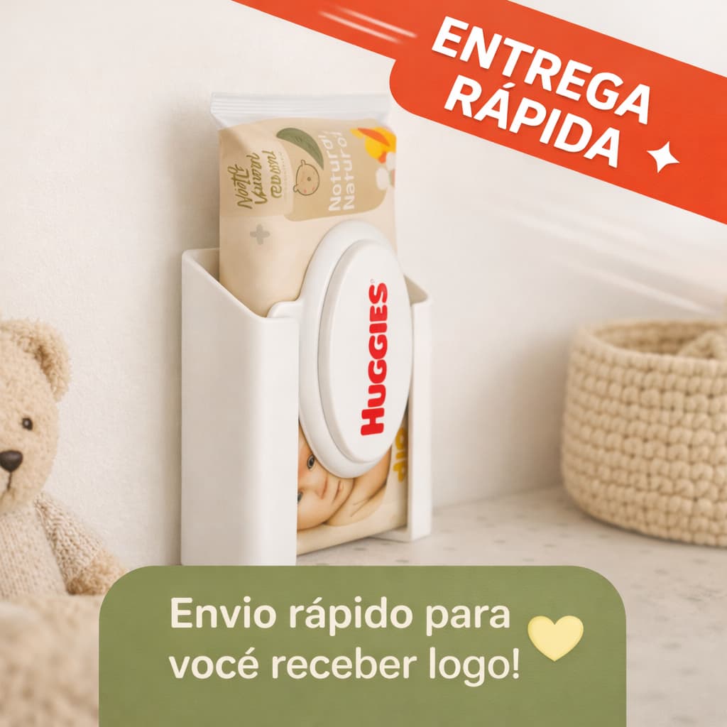 Suporte de Parede para Lenços Umedecidos Porta Toalhas Organizador Banheiro Bebê