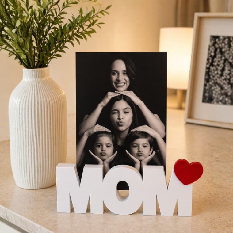LETREIRO PORTA RETRATO DECORATIVO MOM – PRESENTE DIA DAS MÃES - LEMBRANCINHA PARA MÃE - FOTO - FILHO