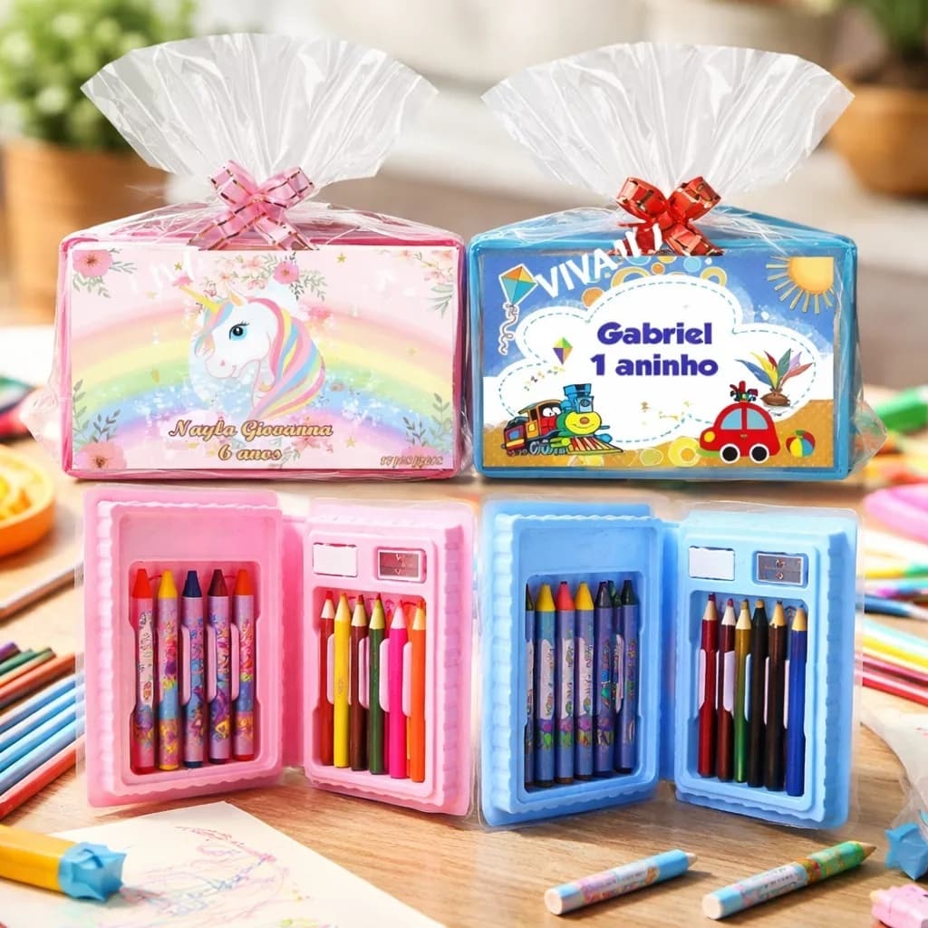 Kit Festa 10 Unid. Maleta Estojo De Pintura Lembrancinha Personalizada (Fazemos Todos os Temas)