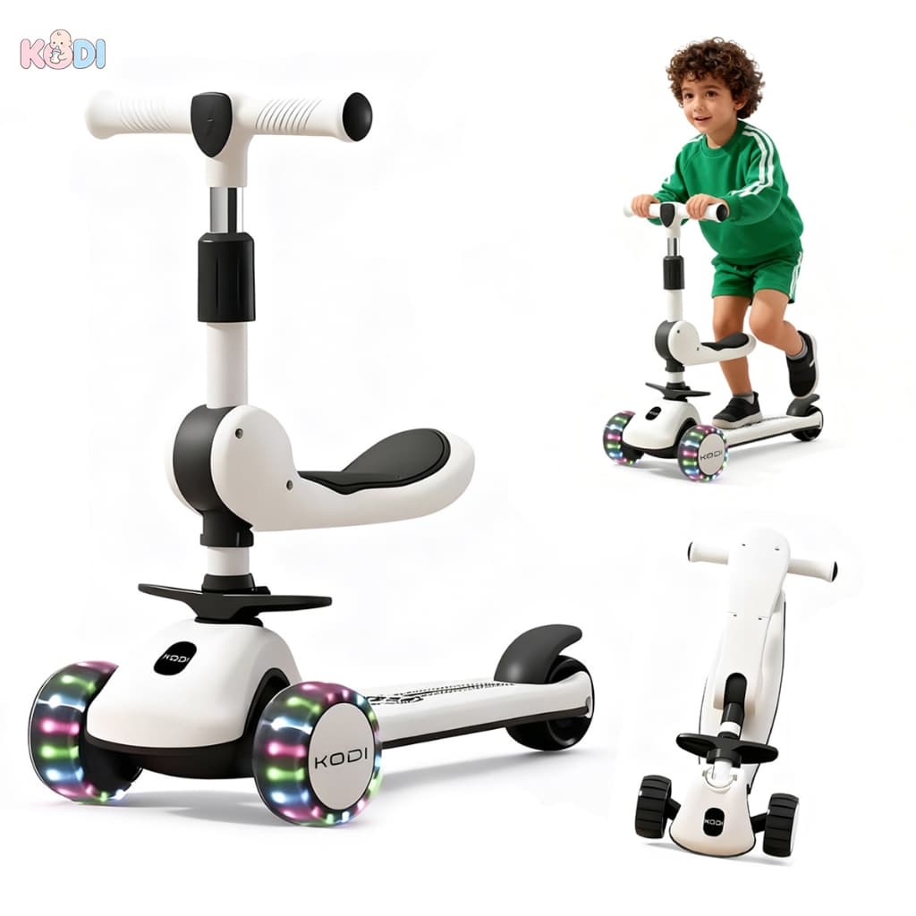 Patinete Infantil 3 Rodas De Led Musical Ajustável Dobrável Scooter Crianças e Guidão Ajustável | Suporta até 60KG -P15