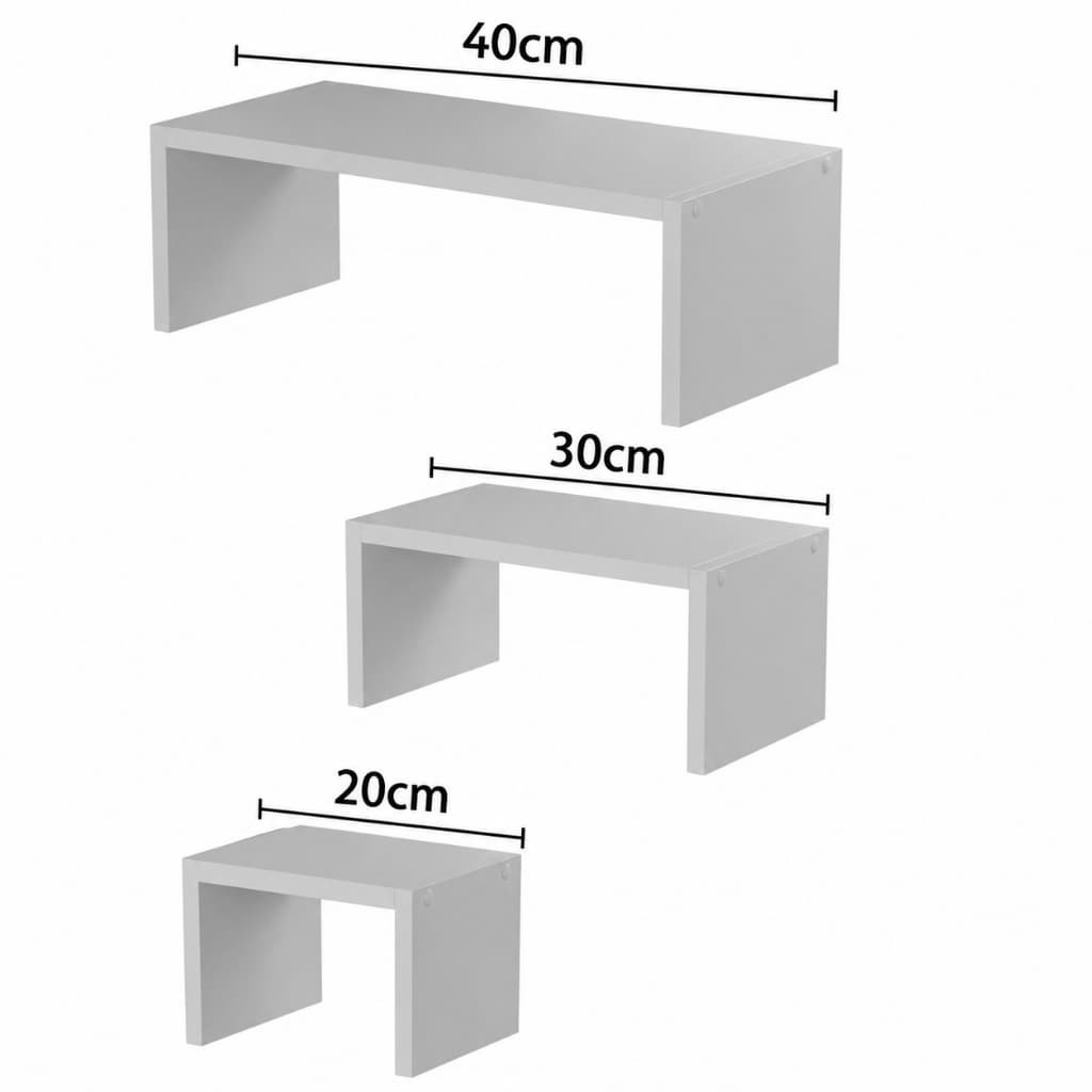Kit 3 Organizadoras Multiuso para Armários  -Tamanhos 40cm, 33cm e 23cm