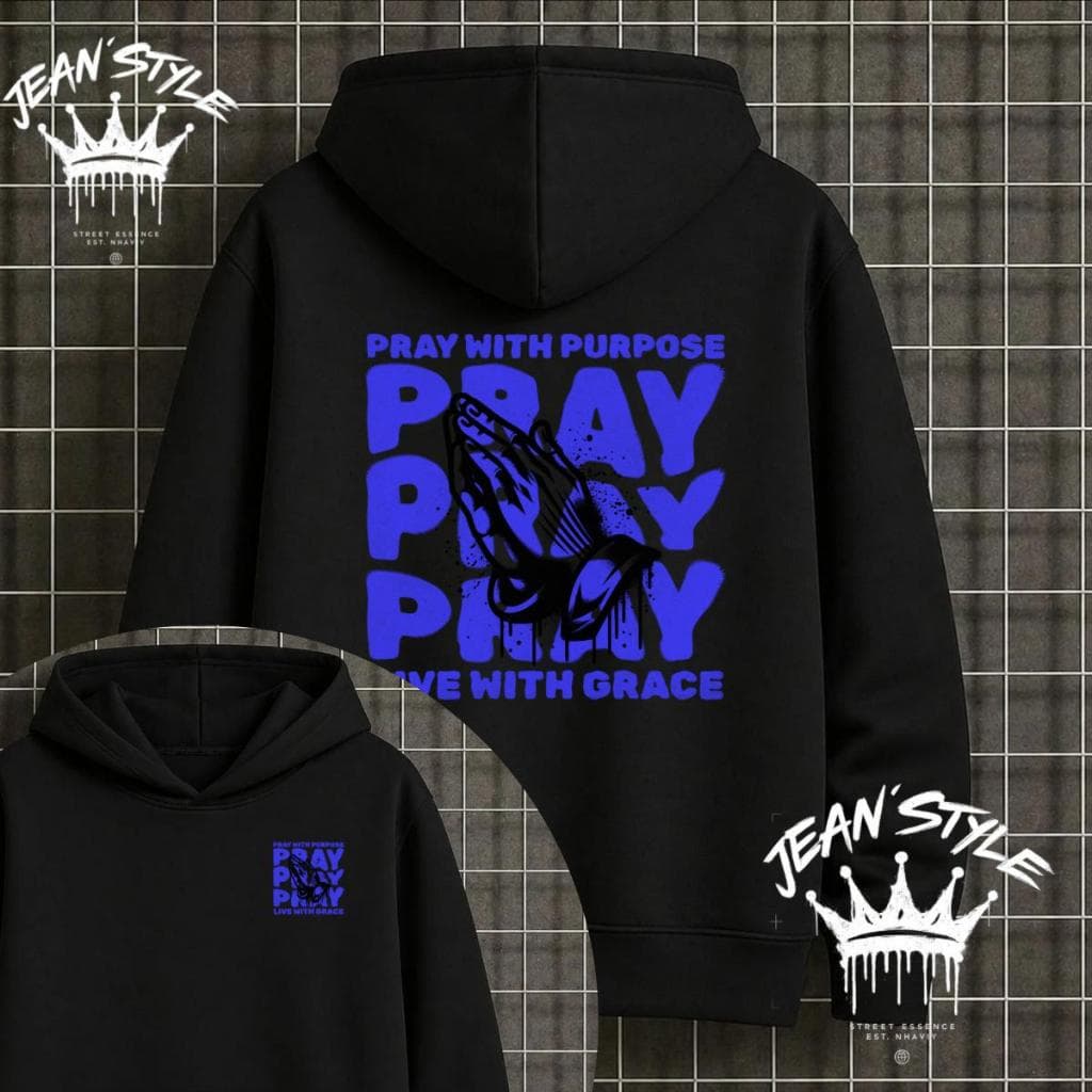 Moleton Cristão Pray With Purpose Casaco Blusão Frio Bolso Capuz P ao GG