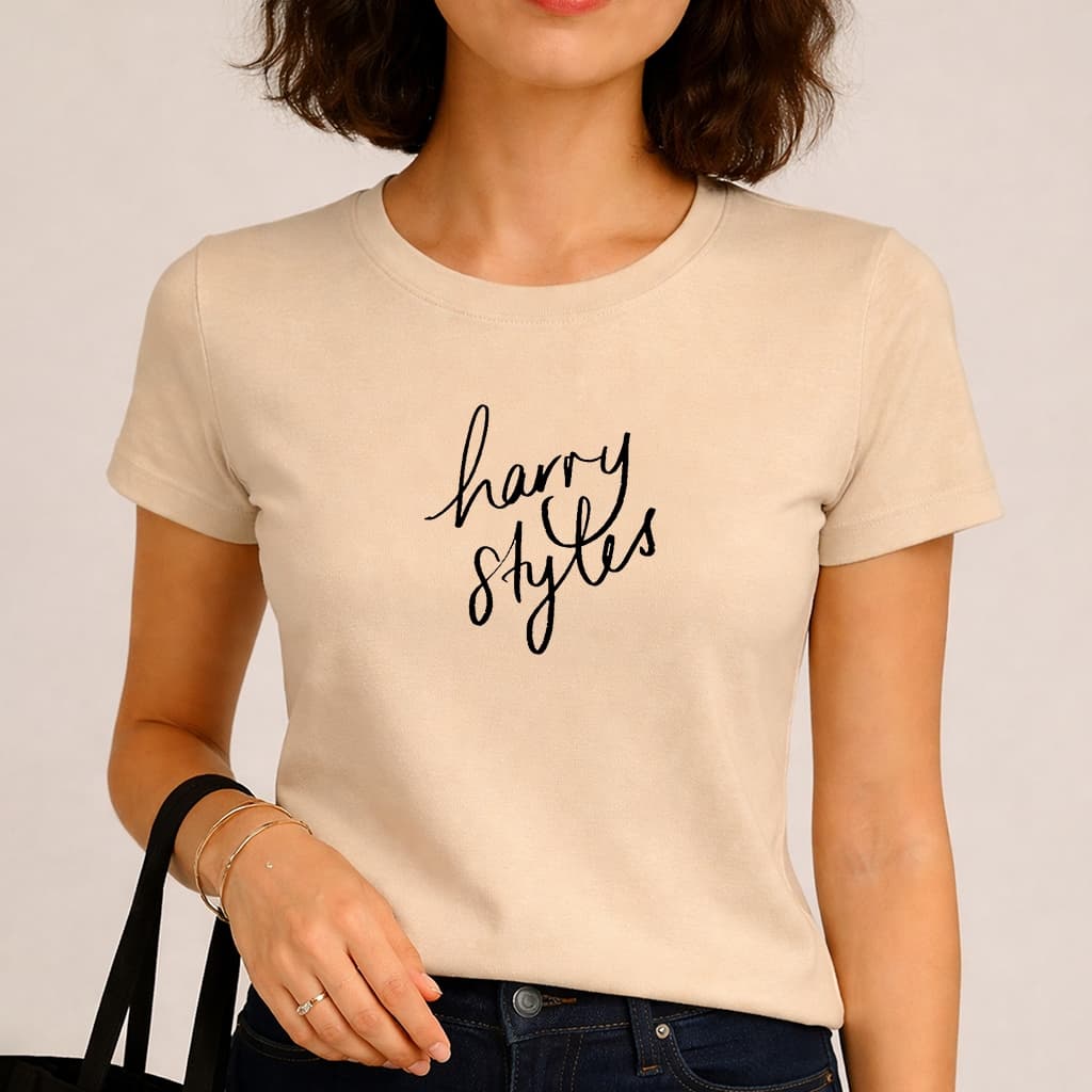 Camiseta Blusinha Babylook Feminina Harry Styles Tendencia Banda Cantor 100% Algodão