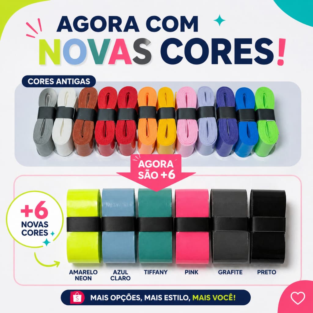 OVERGRIP ANTISUOR TÊNIS, PARA RAQUETE, BEACH TENNIS, TENIS, PADEL, SQUASH, BADMINTON, PICKELBALL, FITA GRIP KIT 3 UNIDAD