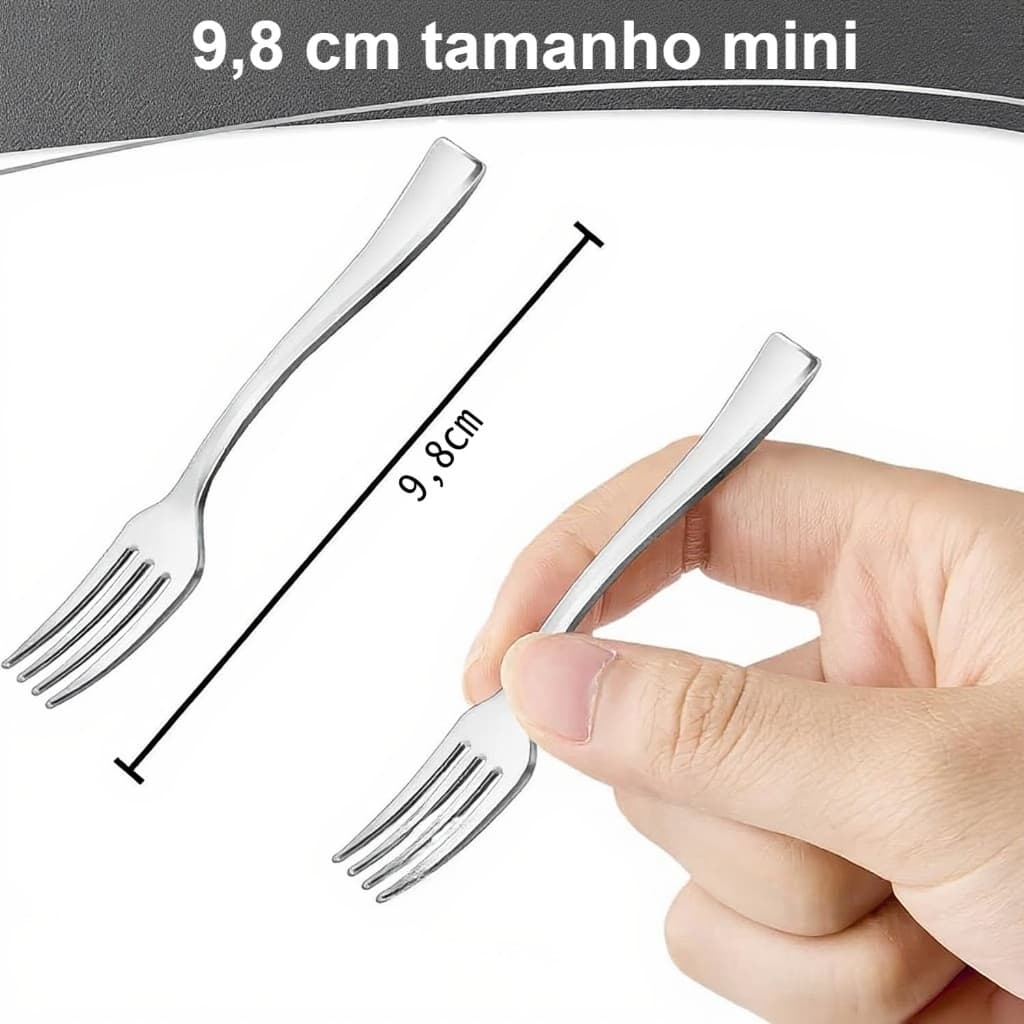 50/100 peças de mini garfos de plástico prata para sobremesa, 9,8 cm garfos descartáveis resistentes para festas