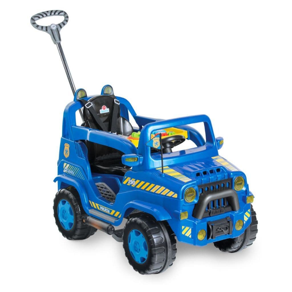Carrinho de Passeio e Pedal Calesita Diipi Policia Azul