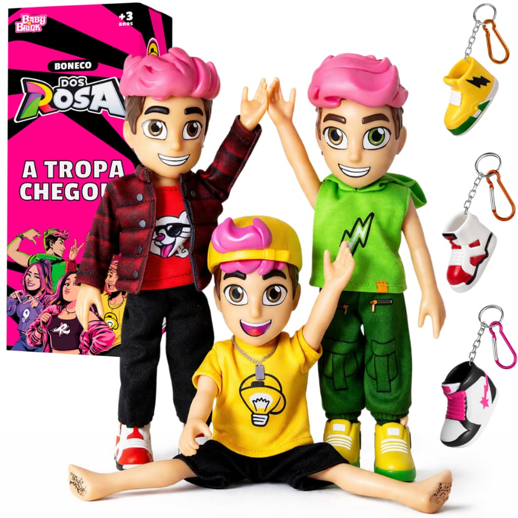 Kit 3 Bonecos Dos Rosa Leozin Void Robson Articulados