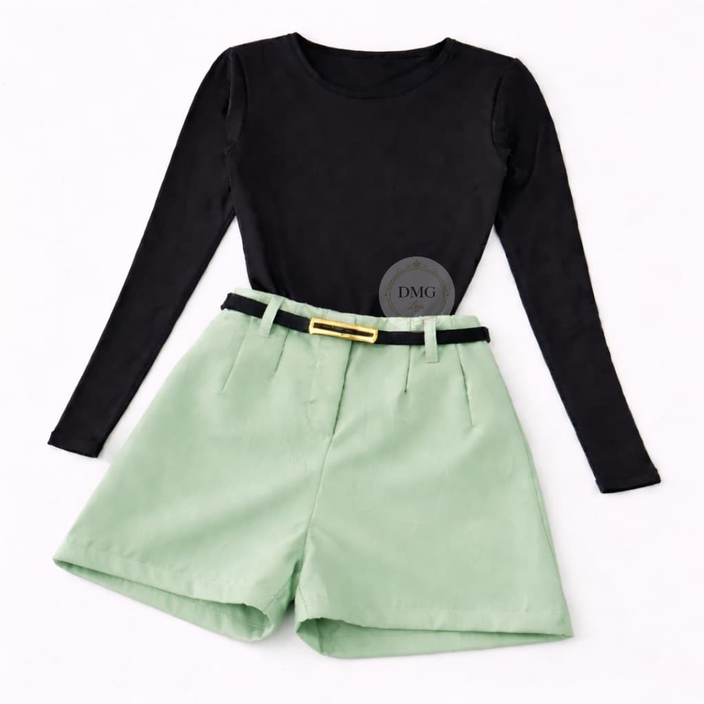 Conjunto Feminino Body Manga Longa + Short Alfaiataria - ENVIO IMEDIATOO!!!