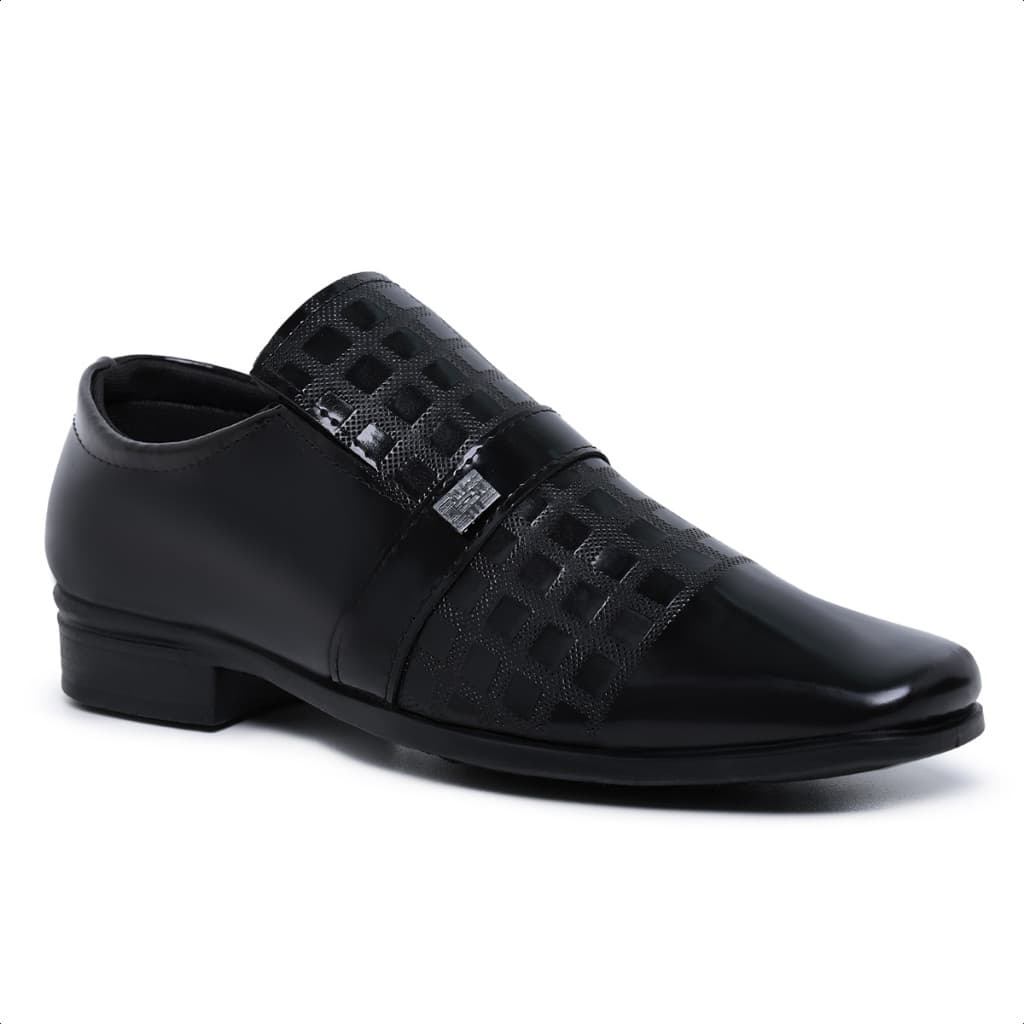Sapato Masculino Social Oxfords Em Couro Sintético Verniz Ecológico Moda Evangélica