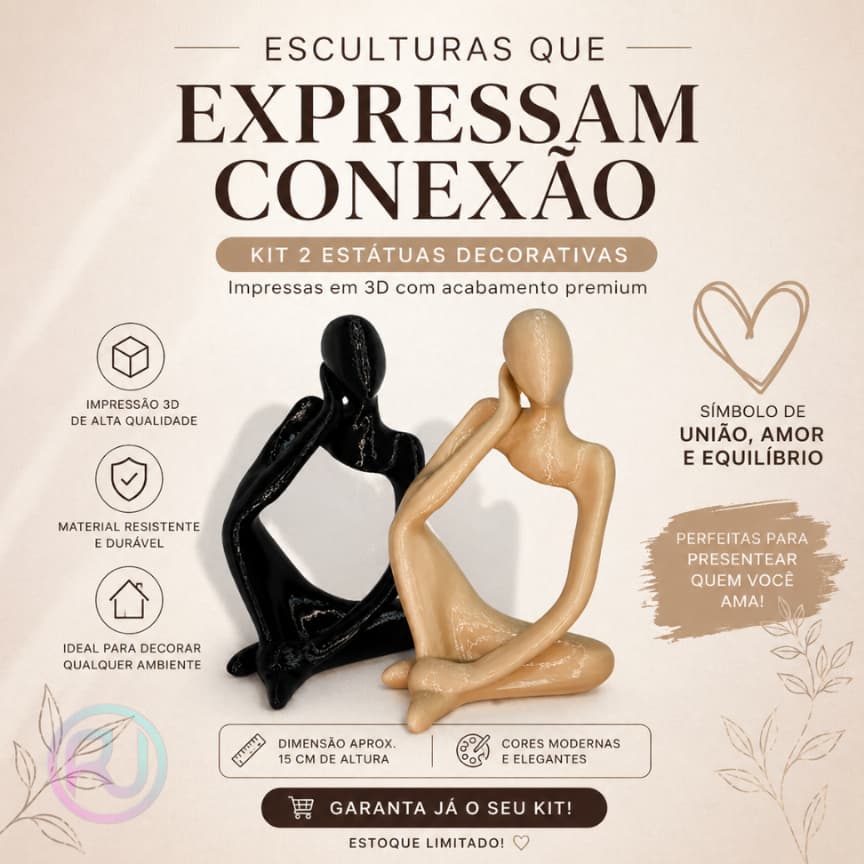 Kit Pensador Decorativo Vaso Moderno Enfeite Decoração Casa Presente Estátuas Esculturas Moderno