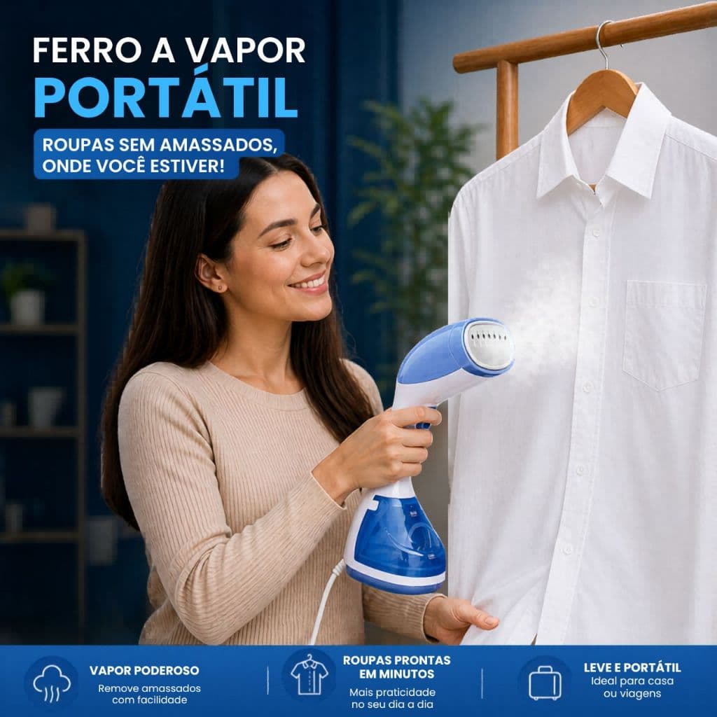 Passadeira a Vapor Portátil 110V Para Roupas Aquecimento Rápido Prática e Compacta