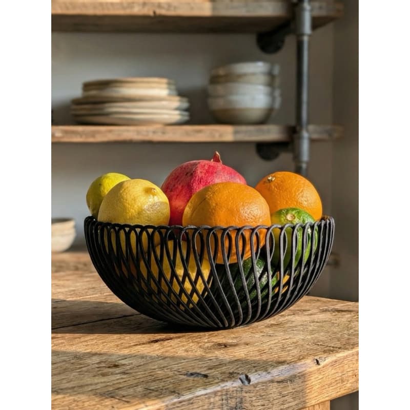 Fruteira Decorativa Moderna - Design vazado elegante em espiral