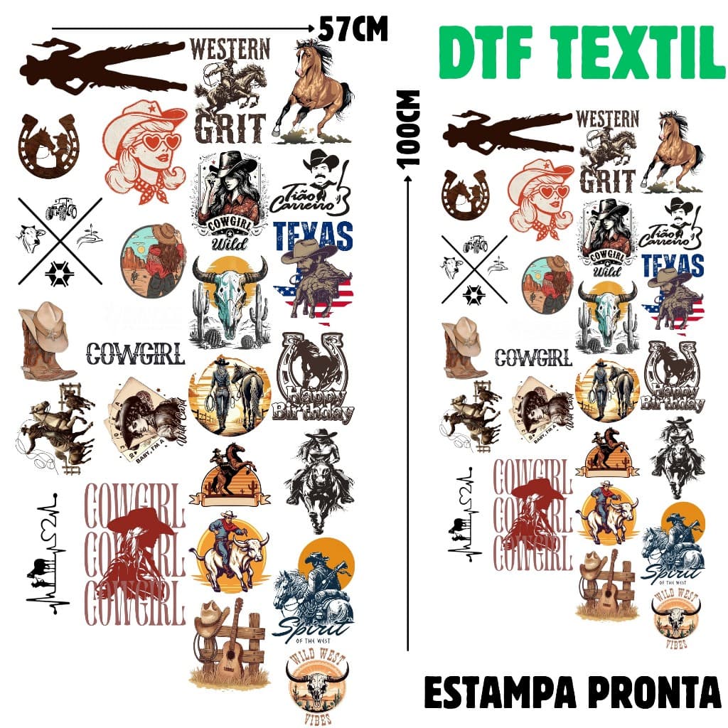 Aplique Termocolante DTF Textil Estampa Para Tecidos e Camisetas Artes Pronta 6060-63 Envio 24hs