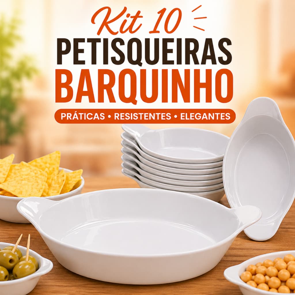 Kit 10 Petisqueiras Brancas Canoa Barquinha Amendoim Molho Festa Mesa Servir