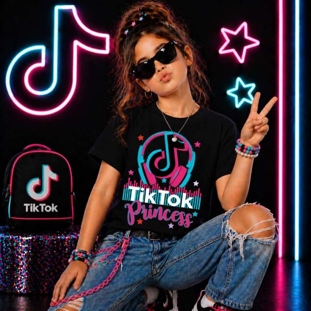 Camiseta Infantil E Adulto Tik Tok Estampado Camisa 100% Algodão Envio Rapido