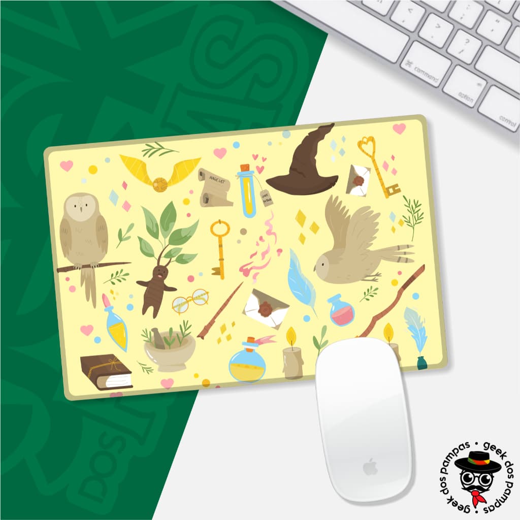 Mouse Pad Retangular Base Emborrachada Harry Potter