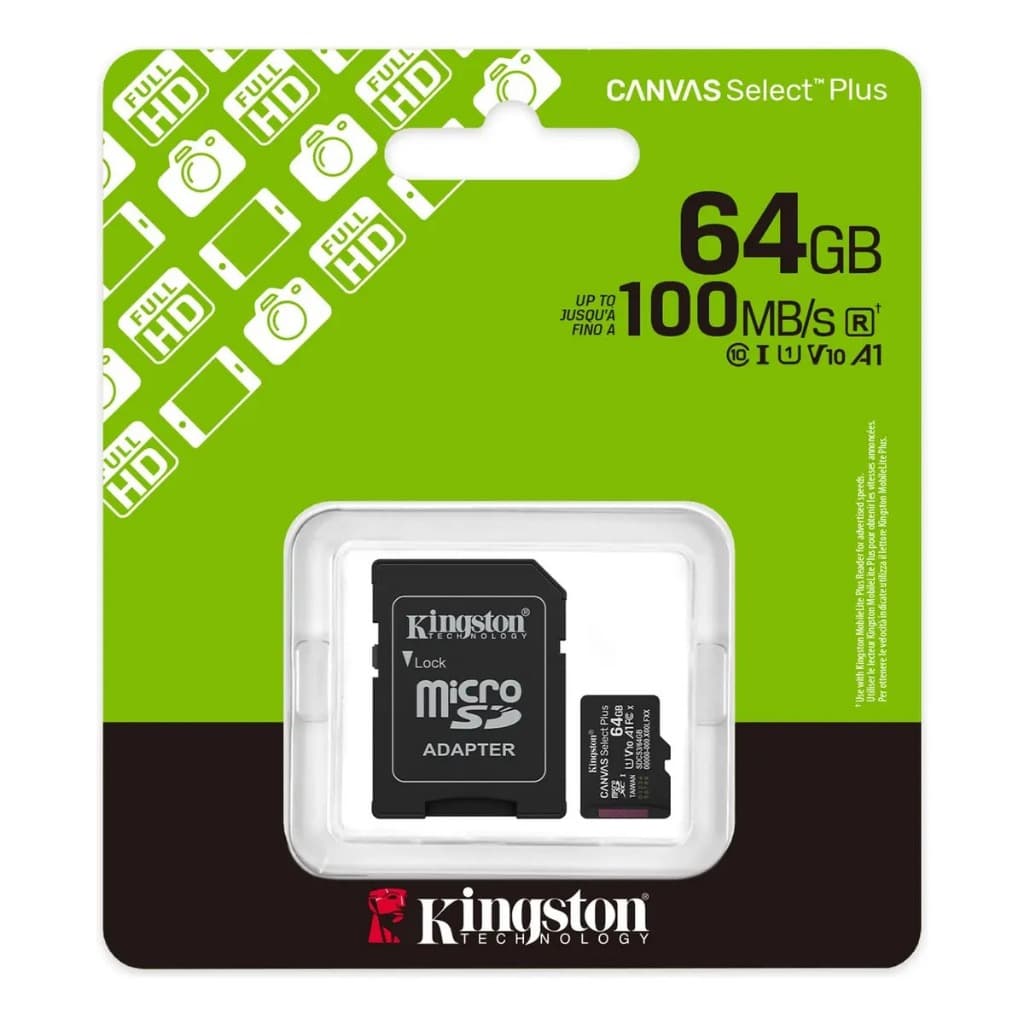Cartão De Memória 64gb Micro Sd Select Plus 100mbs - Kingston