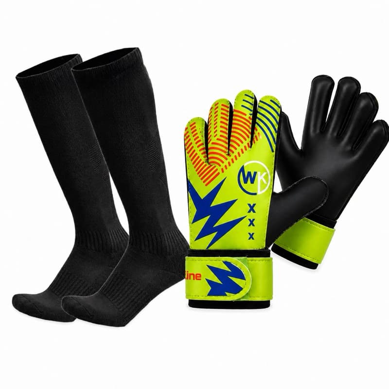 Kit Luva De Goleiro Flash e Meião Futebol futsal INFANTIL