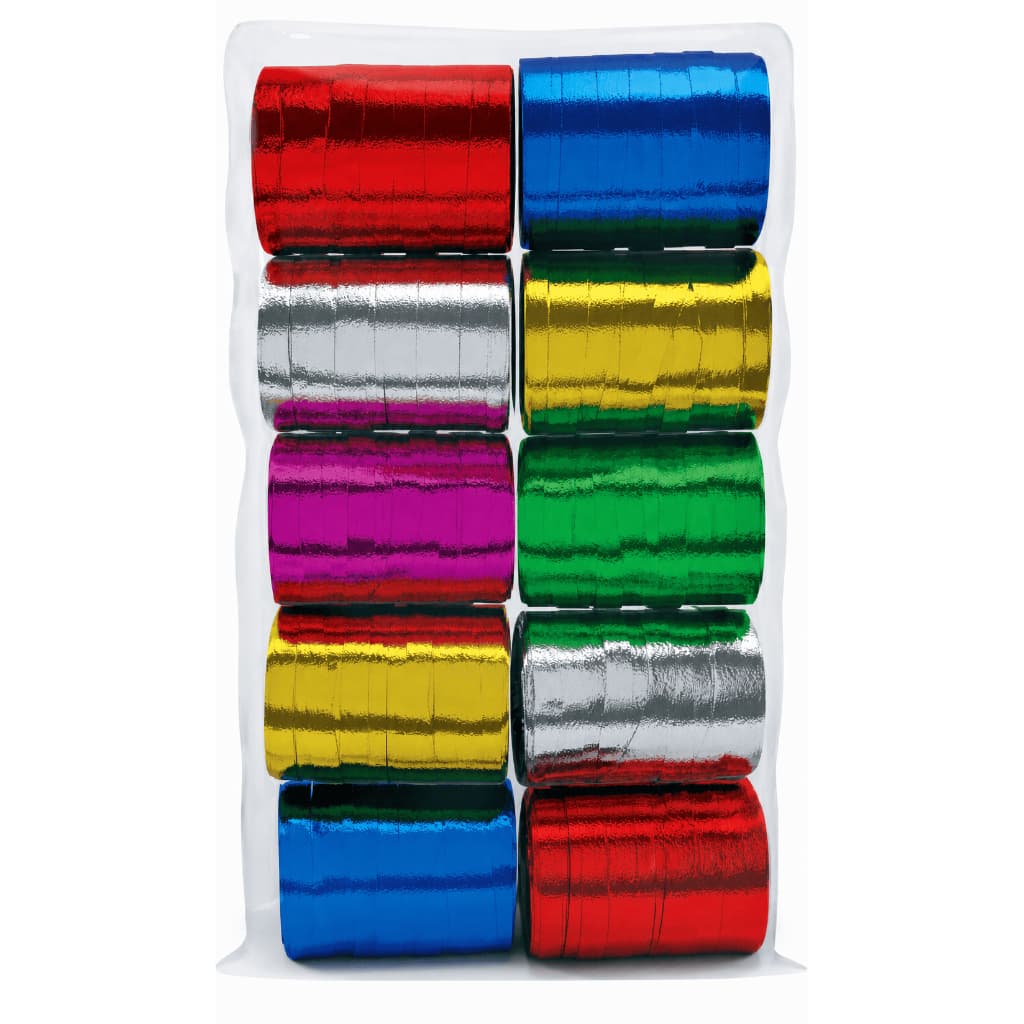 kit 10 Rolos de Fitilho Metalizado 5mm X 20 metros