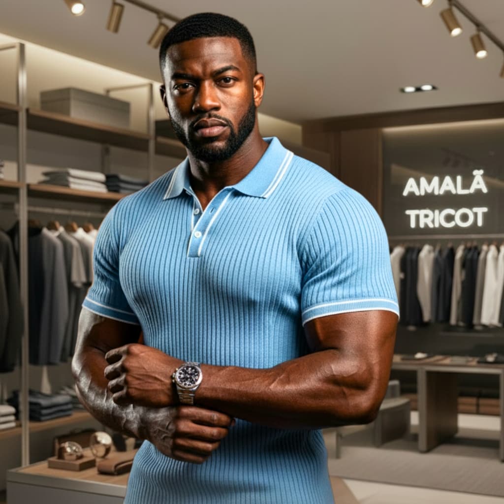 Camisa Polo Masculina Tricot Luxo Premium Bot茫o Blusa Moda Estilosa Alta Qualidade Elegante