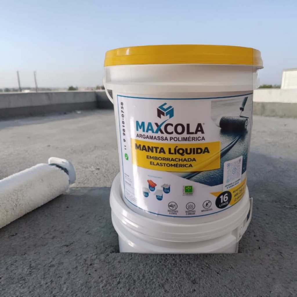 Manta Líquida Impermeável Emborrachada Maxcola  Balde 16 Litros