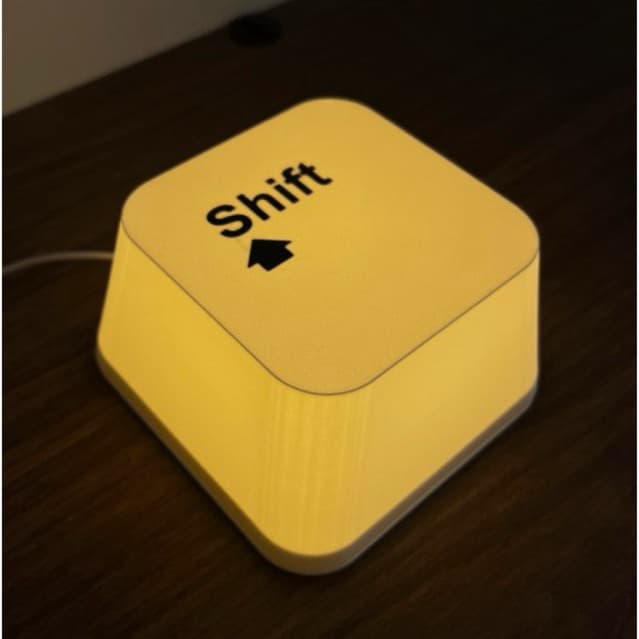 Luminária de Led Tecla Botão Shift - Decorativa - Luz amarela