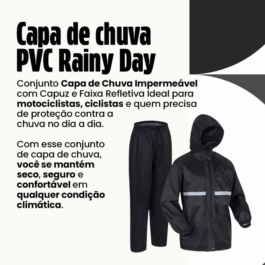 Capa de Chuva Motoboy Motoqueiro Proteção Calça + Capa Kit Clima PVC Moto