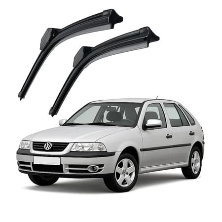Kit Par Palhetas Limpador Parabrisa Gol G2 ano 1995 a 1999 Silicone Dianteiro Encaixe Universal