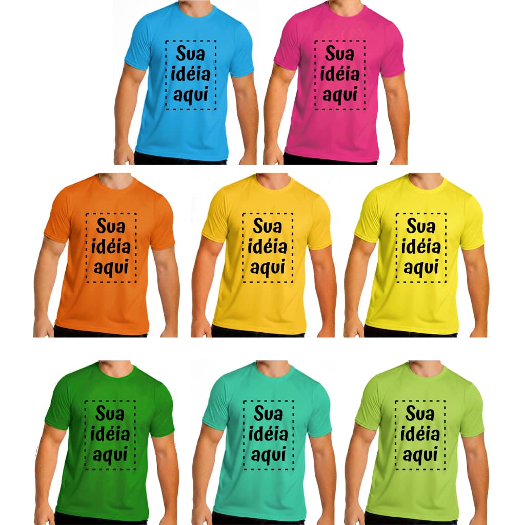 Camisa Camiseta CORES MÉDIAS Personalizada Adulto e Infantil com sua Estampa, Frase, Logomarca ***ARTE PRETA***