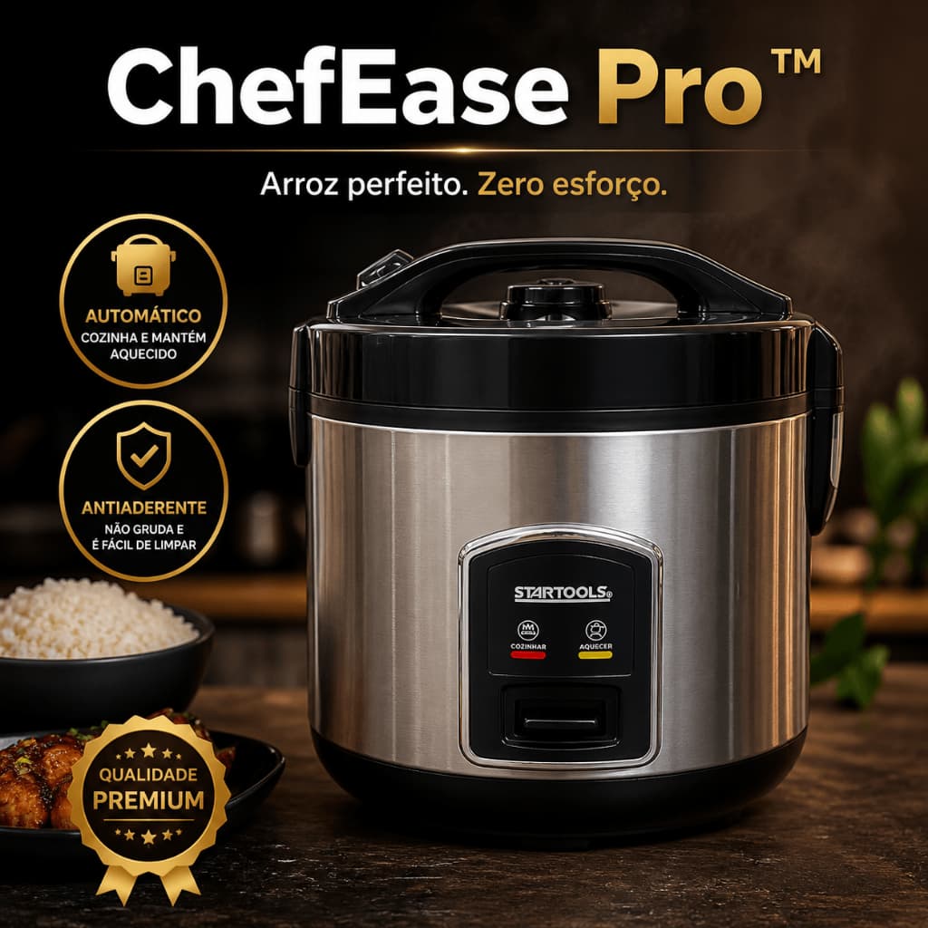 Panela de Arroz Elétrica 1 Litro 127V Antiaderente Automática Compacta Cozinha Rápida ChefEase Pro™