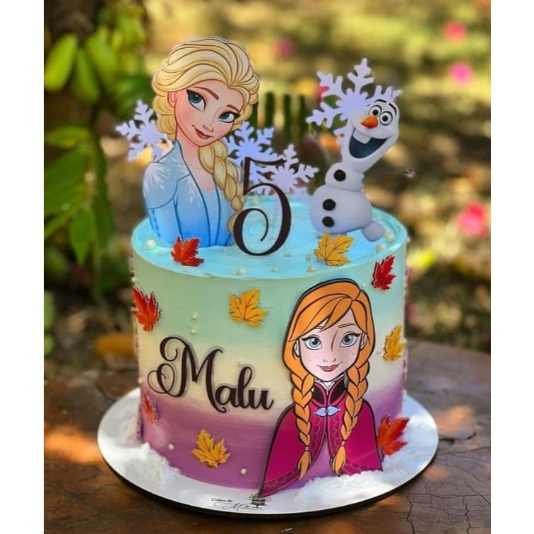 Topo de Bolo Frozen 3D - Topo em Camadas