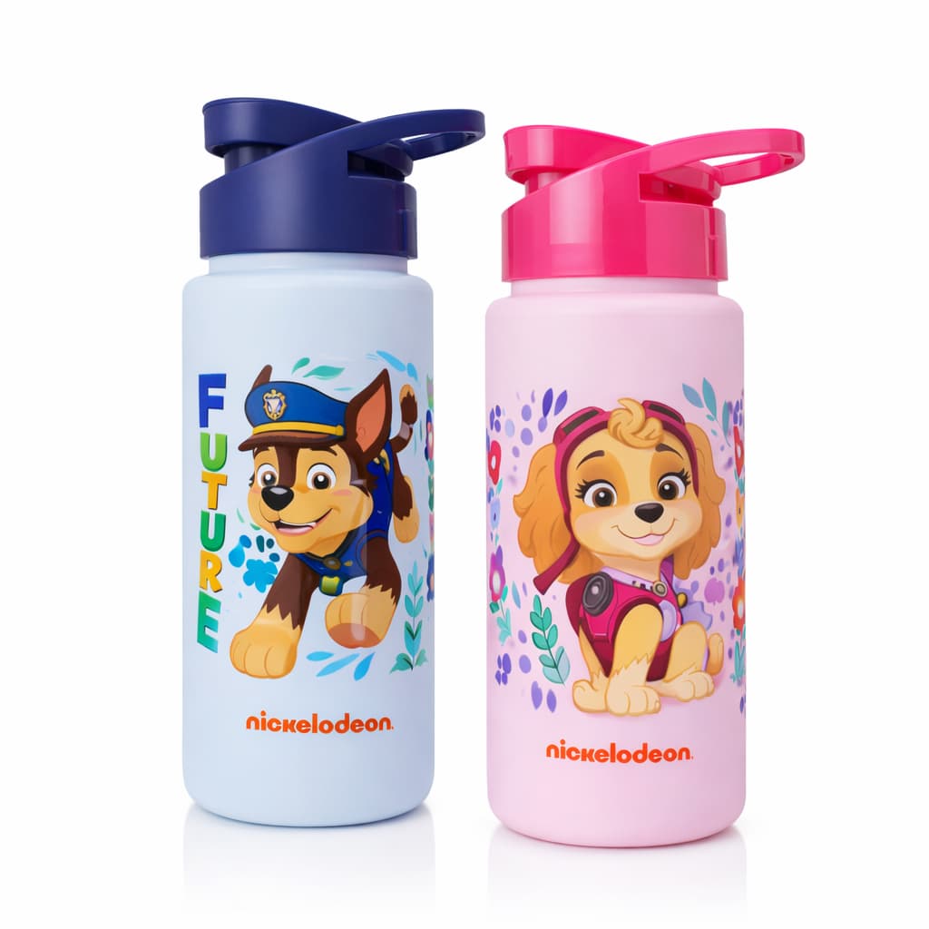 Garrafa Patrulha Canina Infantil Escolar Tampa Resistente Criança 500ML Menina Menino Sky Chase
