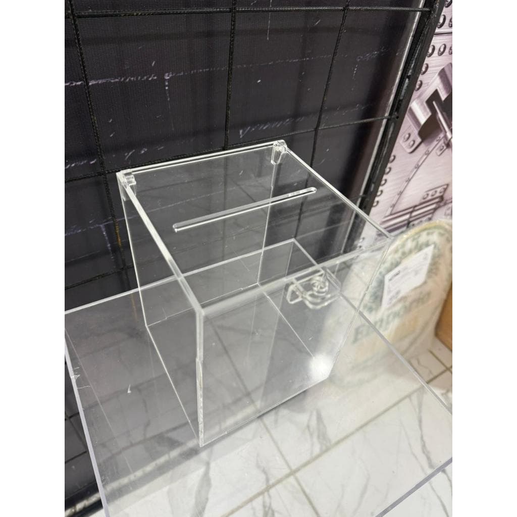 Urna Em Acrílico Transparente 3mm  20x15x15 | Caixa De Sugestões, Sorteio e Doações