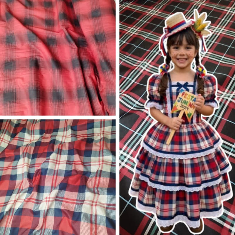 Tecidos Xadrez para Festa Junina Chita e Tricoline por Metro O Melhor da Festa Junina