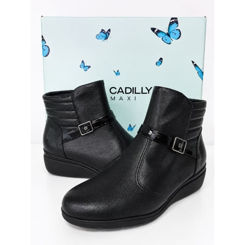 PICCADILLY MAXI - Bota Beth Cano Curto Anabela Médio Preto 117135