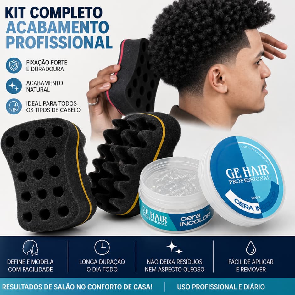 01 Esponja Nudread Bucha Nudred Turbo Dupla Face C/ 01 Cera