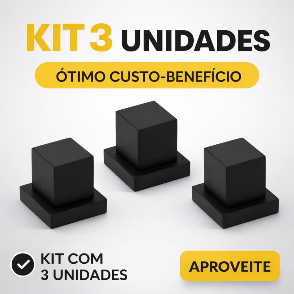 Kit 3 Acabamentos Quadrado Preto Fosco Metal Premium Padrão Deca Docol Luxo