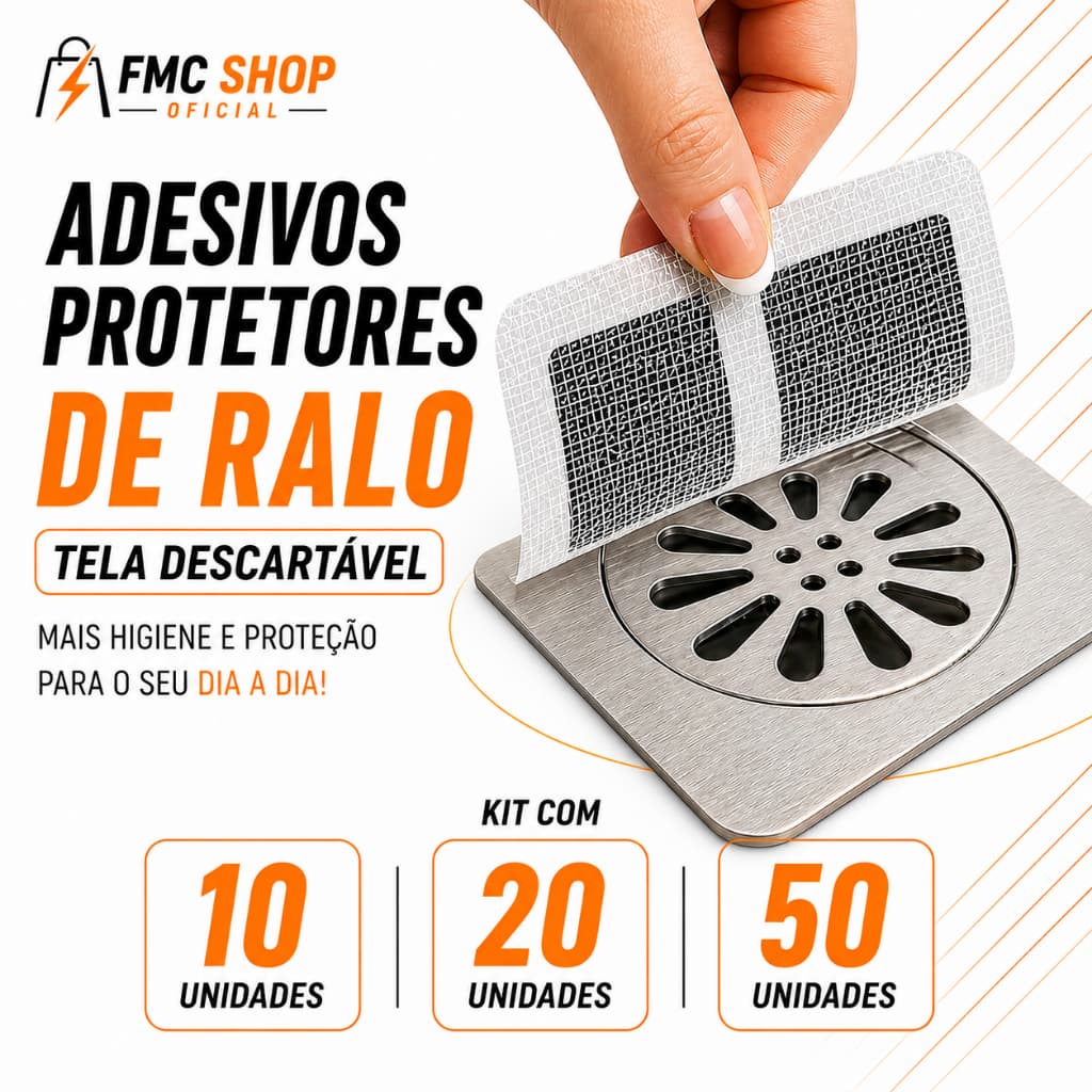 Adesivos Protetores de Ralo Tela Descartavel Anti Entupimento e Anti Insetos Para Casa Fácil e Pratico TAMANHO 10X10 CM