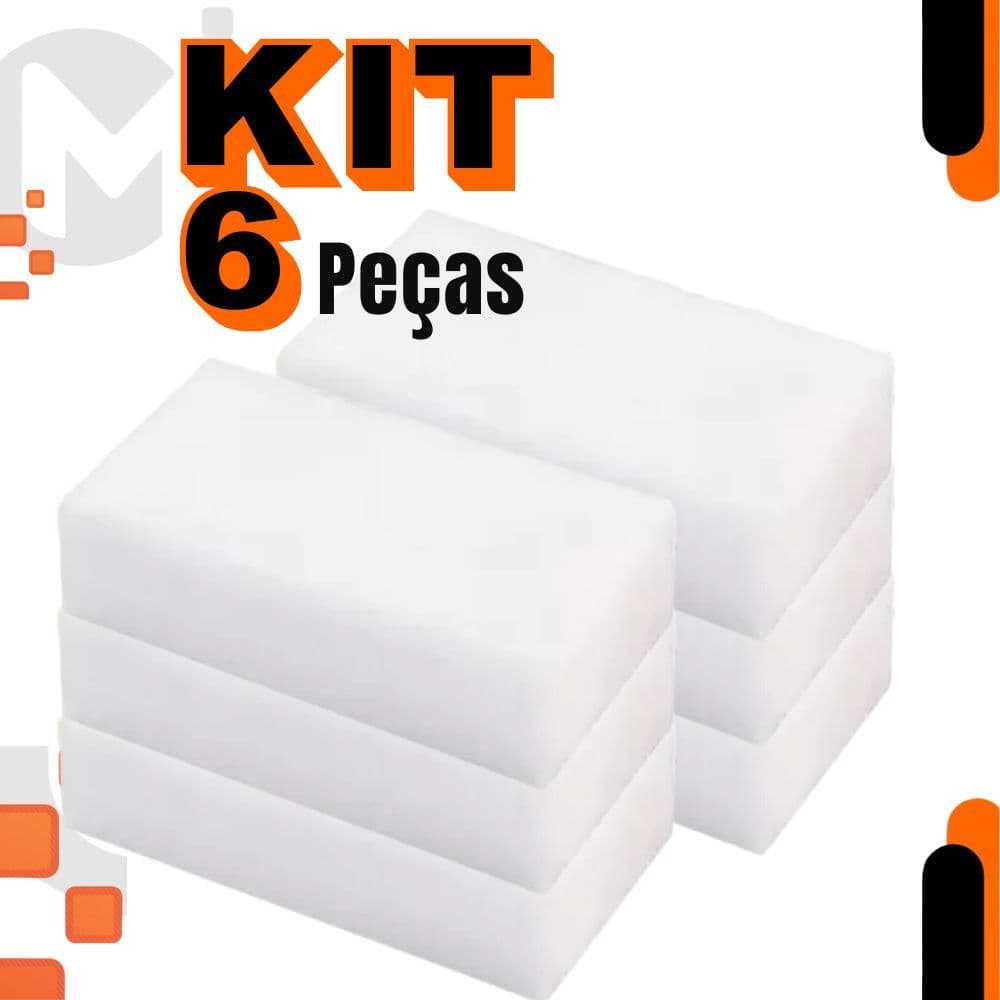 Kit 6 Esponja Magica Alta Qualidade Melanina Tira Manchas P