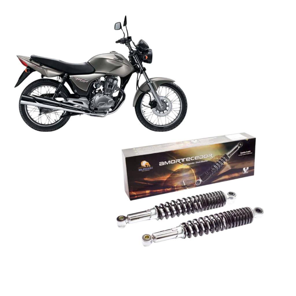 Par Amortecedor Traseiro Honda CG 150/160 Titan Fan 2004 a 2024 com Regulagem VULCAN