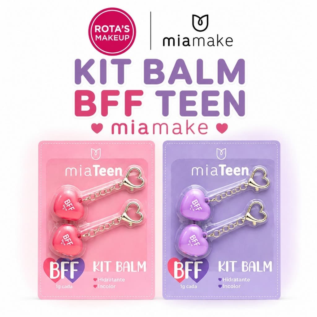 Kit Chaveiro BFF Balm Hidratante Incolor Mia Teen Mia Make 1g
