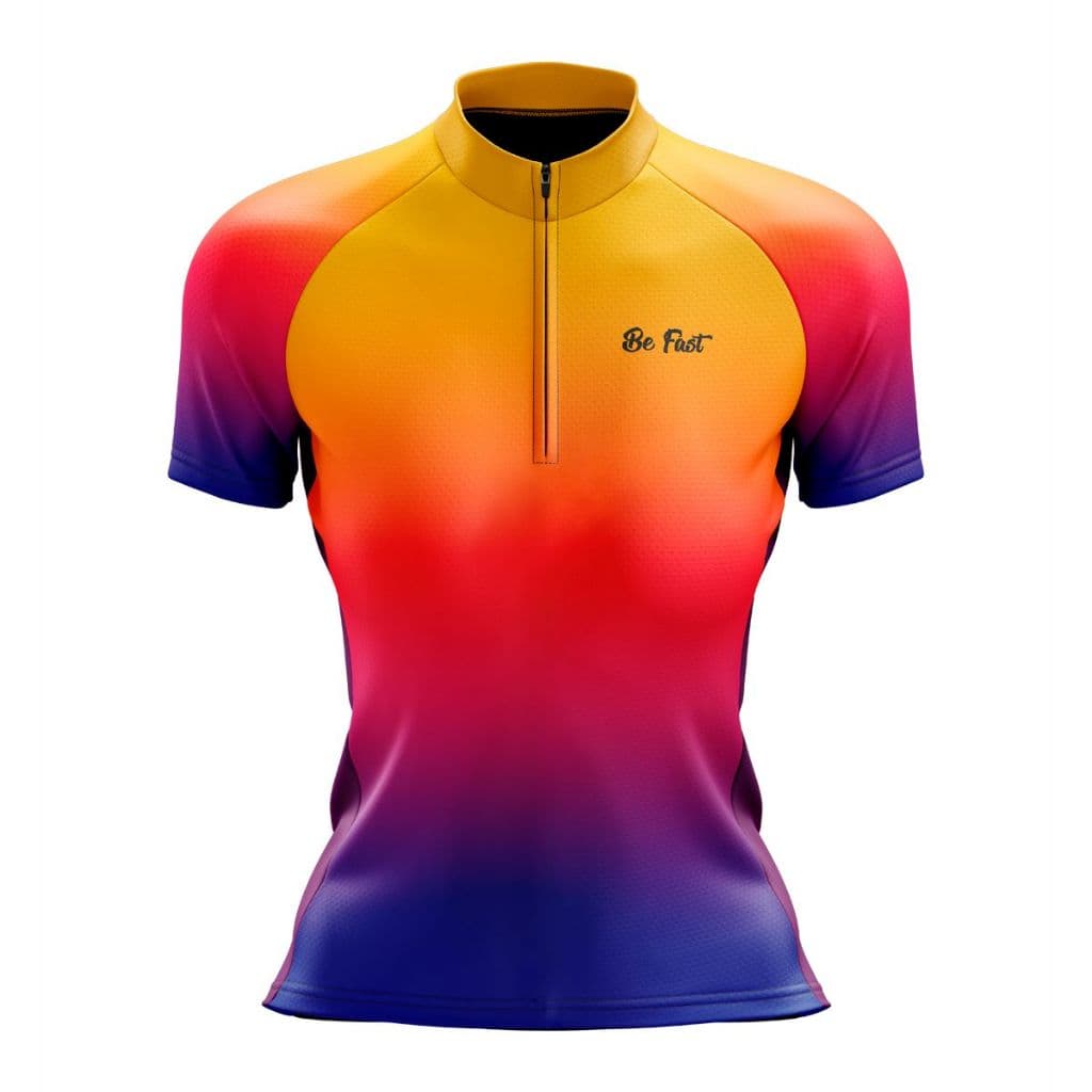 Camisa feminina de ciclismo Batimentos Bike Neon Be Fast roupa de bike pedalar