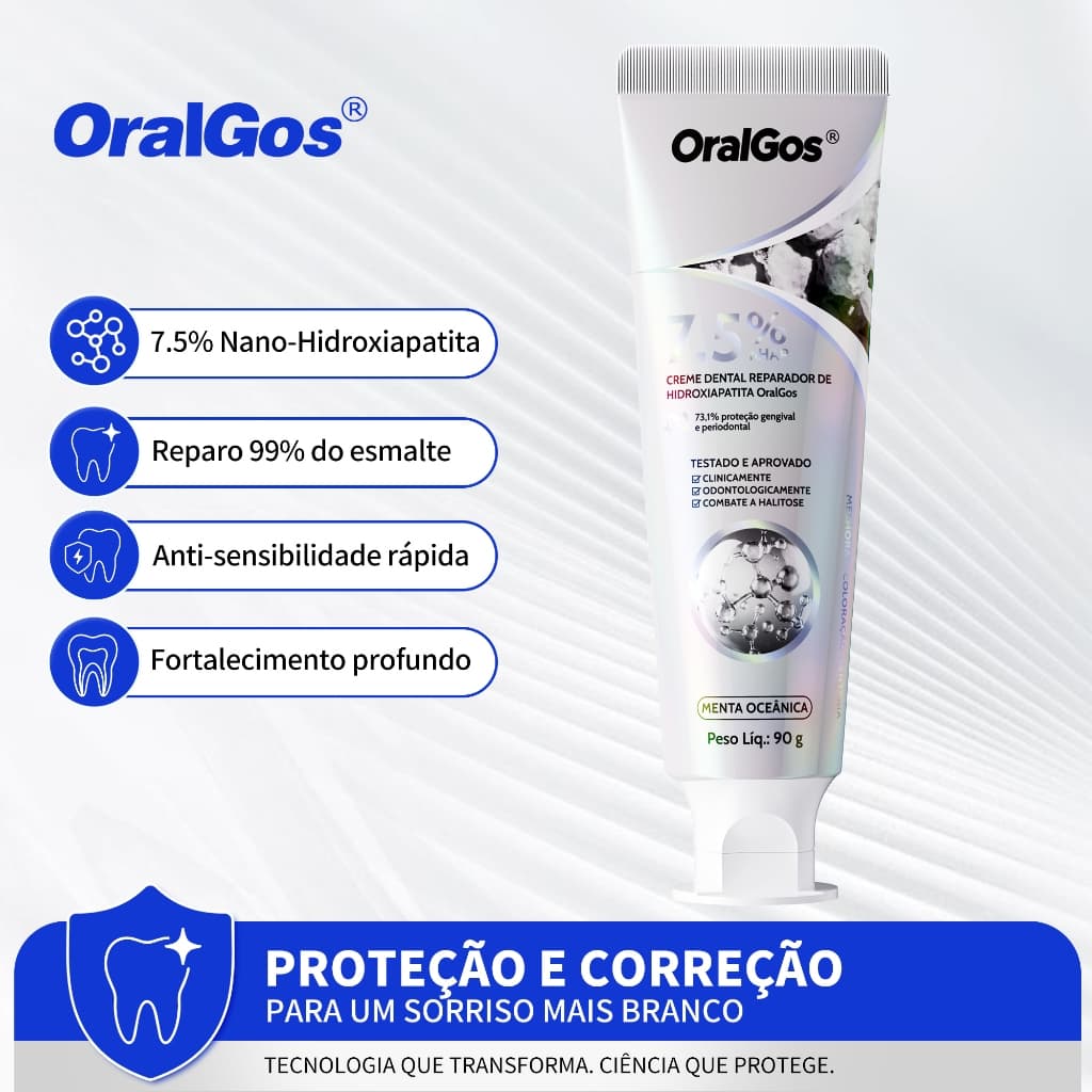 OralGos Creme Dental Para Esmalte Menta Refrescante 90g