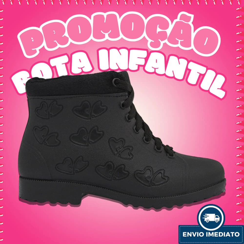 Botinha Infantil Galocha Casual Coturno Kids Botinha Confortável Menina Leve Macia 26 ao 33