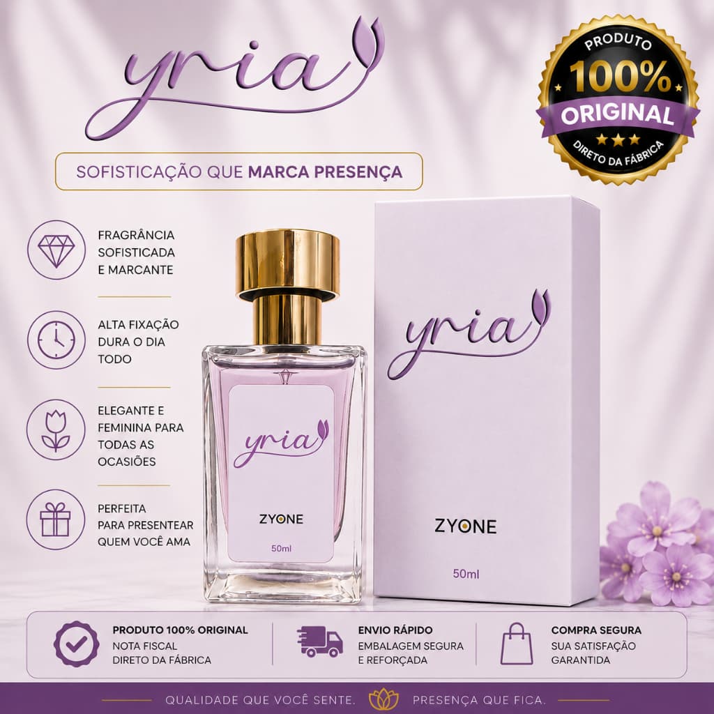 Perfume Yria Zyone Feminino Linha Premium Noblesse 50ml